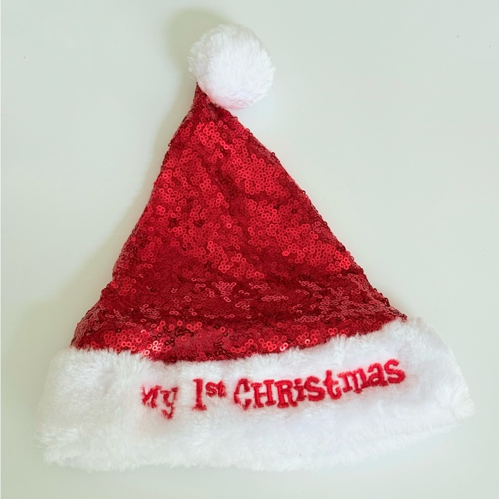 💖SALE 3x$15 Red and White Sequin Christmas Hat for Baby